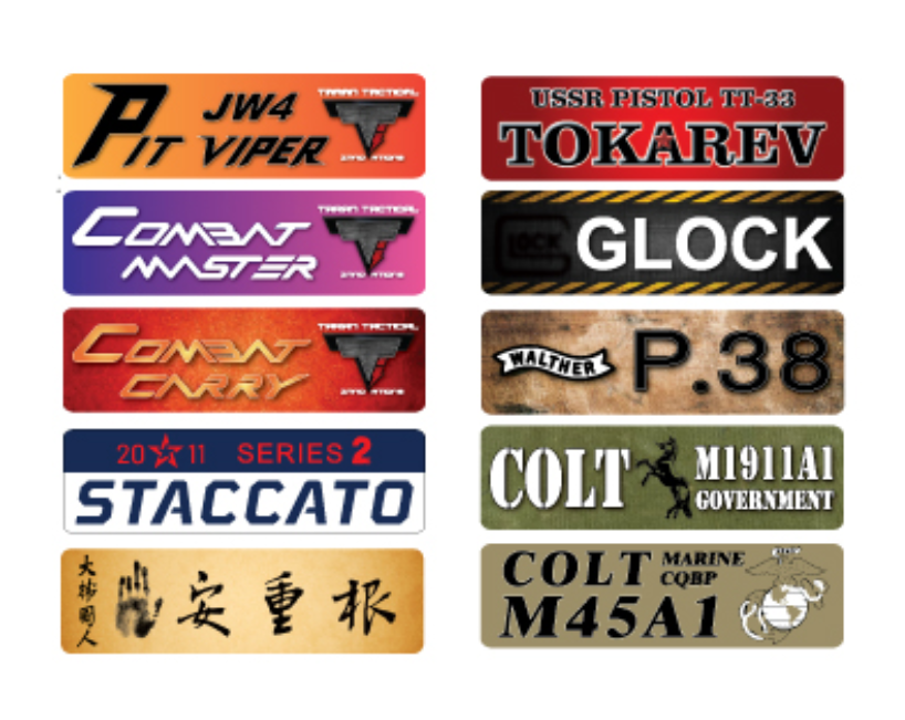 투명 핸드건 진열 건스탠드 2개입 권총스탠드 (8종 스티커 포함)