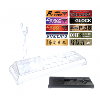 투명 핸드건 진열 건스탠드 2개입 권총스탠드 (8종 스티커 포함)
